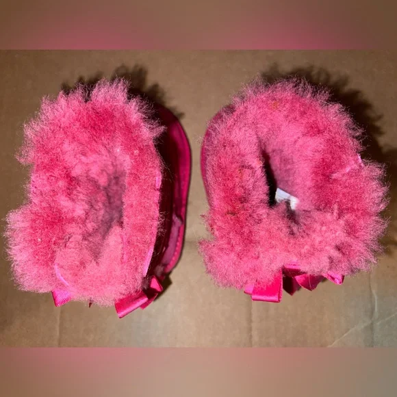 UGG 7C Hot Pink Bailey Bow II Boot Sheepskin - Picture 7 of 11